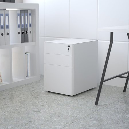 FLASH FURNITURE 3-Drawer Filing Cabinet, White HZ-CHPL-01-W-GG